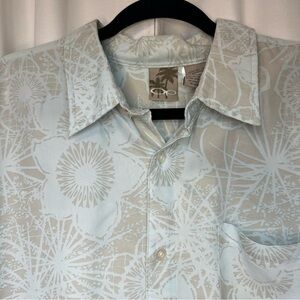 Ocean Pacific Shirt Men’s XXL Blue Floral Button Front Vintage Hawaiian Camp OP